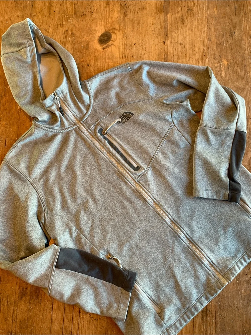 The North Face Men's Heather Gray Hooded Softshell Jacket